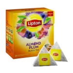 Чай черный, Lipton (Липтон) 1.8 г №20 Элмонд Плам со вкусом сливы миндаля и лепестками роз пирамидки